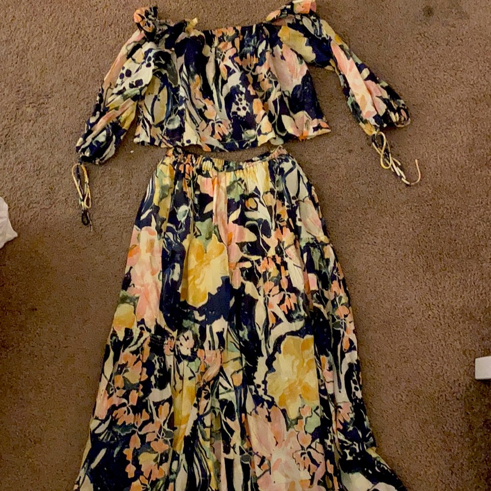 Free People Tropical Skirt Set